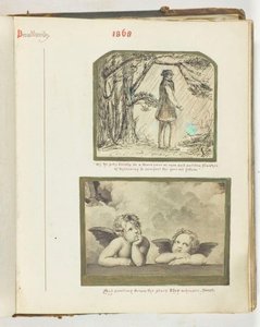 Ohne Titel [Mann im Regen und zwei Engel] von Georgina Cowper