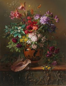 Stillleben mit Blumen in einer griechischen Vase: Allegorie des Frühlings von Georgius Jacobus Johannes van Os