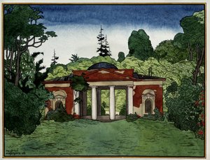 Ein Pavillon im Park von Tsaritsino (Moskau, Russland)