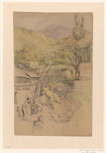Berglandschaft mit Wassermühle