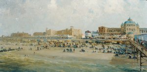Ein Sommertag am Strand von Scheveningen beim Kurhaus von Gerard Delfgaauw