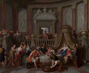 Das Bankett der Kleopatra, ca. 1700 von Gerard Hoet