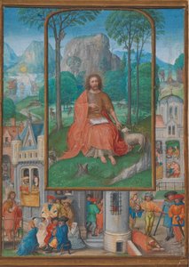 Manuskriptillumination mit Szenen aus dem Leben des Heiligen Johannes des Täufers, ca. 1515