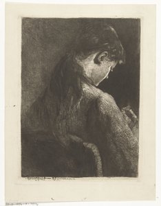 Sitzendes Mädchen, von hinten gesehen von Gerard Jan Bos