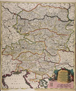 Östlicher Teil des österreichischen Kreises, in dem Österreich selbst und die von ihm abhängigen Herzogtümer Steiermark, Kärnten, Krain sowie die eingeschlossenen Grafschaften Cilli und Görz einzeln unterteilt sind von Gerard Valck