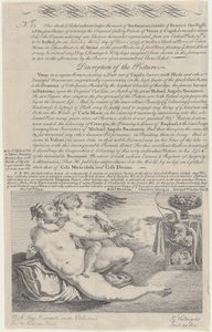 Lotterielos für das Gemälde von Venus und Amor nach Michelangelo, 1734