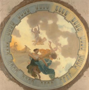 Teil (Mittelteil) eines Deckengemäldes mit der Hauptdarstellung Diana und ihre Gefährtinnen