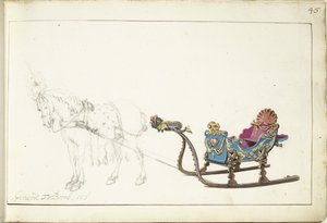 Pferd und Schlitten von Gerard ter Borch (II) (signed by artist)