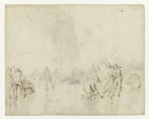 Eislandschaft mit Golfern von Gerard ter Borch (II)