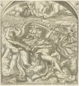 Vier Todesengel töten das Volk nach dem sechsten Posaunenschall von Gerard van Groeningen