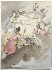 Titelblatt für Kunstbuch mit kolorierten Zeichnungen
