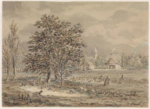 Ansicht des Dorfes Zoelmond von Gerardus Emaus de Micault