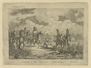 Napoleon bei gefallenen Soldaten von Gerardus Emaus de Micault