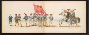 Maskerade der Leidener Studenten, 1855 (Tafel 12) von Gerardus Johannes Bos