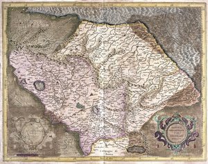 Ancona und Spoleto, Italien (Stich) von Gerardus Mercator