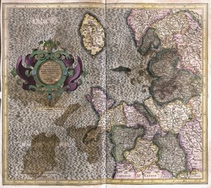 Nordwestengland (Gravur) von Gerardus Mercator