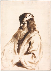 Bärtige Figur mit Turban und Pelzmantel, Halbfigur, nach rechts gewandt von Gerbrand van den Eeckhout