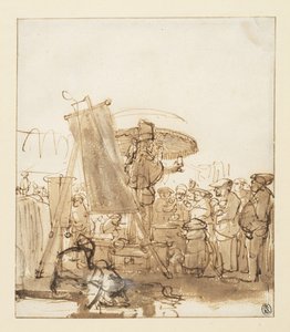 Quacksalber, der eine Menge anspricht, ca. 1637