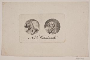 Blatt mit zwei Tondo-Porträts von Gerhard Ludvig Lahde