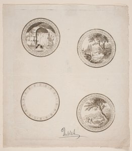 Vier Vignetten zu La Fontaines Fabeln