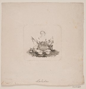 Vignette mit Büste von Sophron