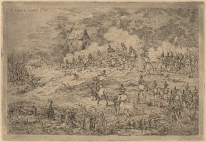 Angriff der Kavallerie (Charge de cavalerie contre des chasseurs)