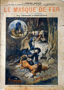 Le Masque de Fer, Titelbild des Romans von Edmond Ladoucette, veröffentlicht in Fortsetzungen Ende des 19. Jahrhunderts von Gerlier