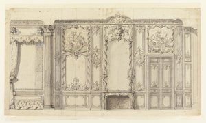 Wanderhebung des Schlafzimmers des Prinzen de Rohan, Hôtel de Soubise, Paris