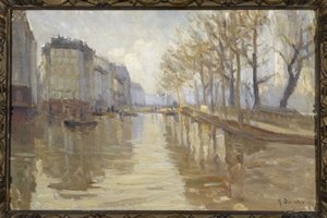 Le quai Montebello (Überschwemmungen von 1910) von Germain Eugene Bonneton