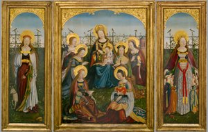 Triptychon der Jungfrau und des Kindes mit Heiligen von German