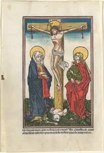 Christus am Kreuz mit der Jungfrau und dem heiligen Johannes von German 15th Century
