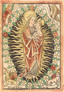 Madonna mit Kind im Rosenkranz
