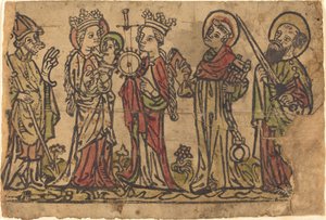 Madonna und Kind mit vier Heiligen von German 15th Century