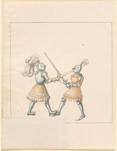 Freydal, Das Buch der Turniere und Turniere von Kaiser Maximilian I.: Kämpfe zu Fuß (Turniere)(Band III): Tafel 158 von German 16th Century