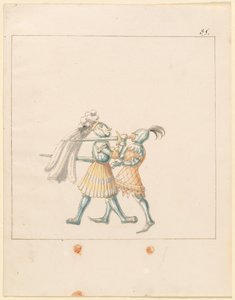 Freydal, Das Buch der Turniere und Turniere von Kaiser Maximilian I.: Kämpfe zu Fuß (Turniere)(Band III): Tafel 165 von German 16th Century