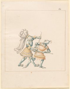 Freydal, Das Buch der Turniere und Turniere von Kaiser Maximilian I.: Kämpfe zu Fuß (Turniere)(Band III): Tafel 164 von German 16th Century