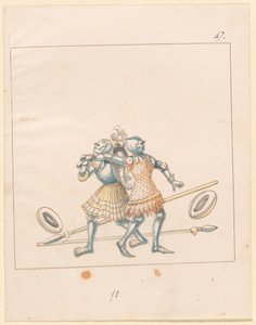 Freydal, Das Buch der Turniere und Turniere von Kaiser Maximilian I.: Kämpfe zu Fuß (Turniere)(Band III): Tafel 152 von German 16th Century