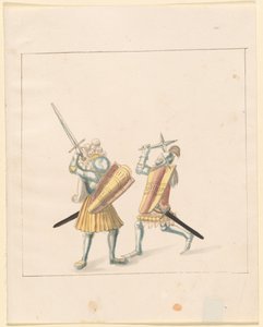 Freydal, Das Buch der Turniere und Turniere von Kaiser Maximilian I.: Kämpfe zu Fuß (Turniere)(Band III): Tafel 155 von German 16th Century