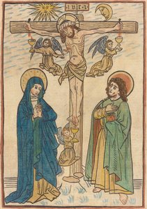 Christus am Kreuz mit Engeln von German 19th Century after German 15th Century