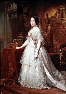 Porträt der Königin von Spanien Isabelle de Bourbon (Isabel de Borbon) II (1830-1904) von German Hernandez Amores