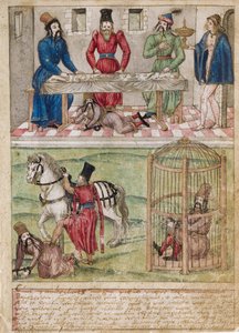 Bayezid I. gefangen von Timur, vor 1561 von German Master