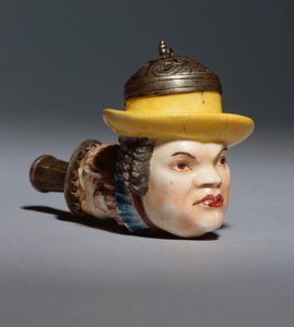 Eine Meissener Porträtpfeifenschale des Hofnarren Fröhlich, ca. 1742 von German School