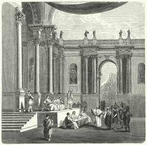 Ein römisches Gericht (Gravur) von German School