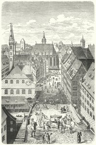 Eine Straße in Nürnberg im 15. Jahrhundert