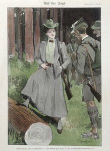 Eine Frau bei der Jagd - Deutsches Dokument von German School