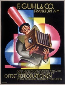 Werbung für den deutschen Kamerahersteller Offset. In „Gebrauchs Graphik“, deutsche Zeitung von German School