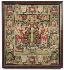 Allegorischer Wandteppich-Kissenbezug, Norddeutschland, wahrscheinlich Hamburg, ca. 1600-50 von German School