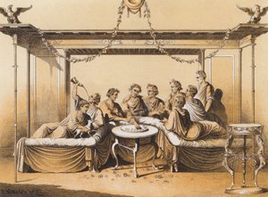 Alte Römer genießen eine Mahlzeit