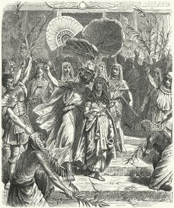 Antonius und Kleopatra als Osiris und Isis (Gravur) von German School