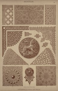 Arabische, Ornamente in Holz und Metall von German School